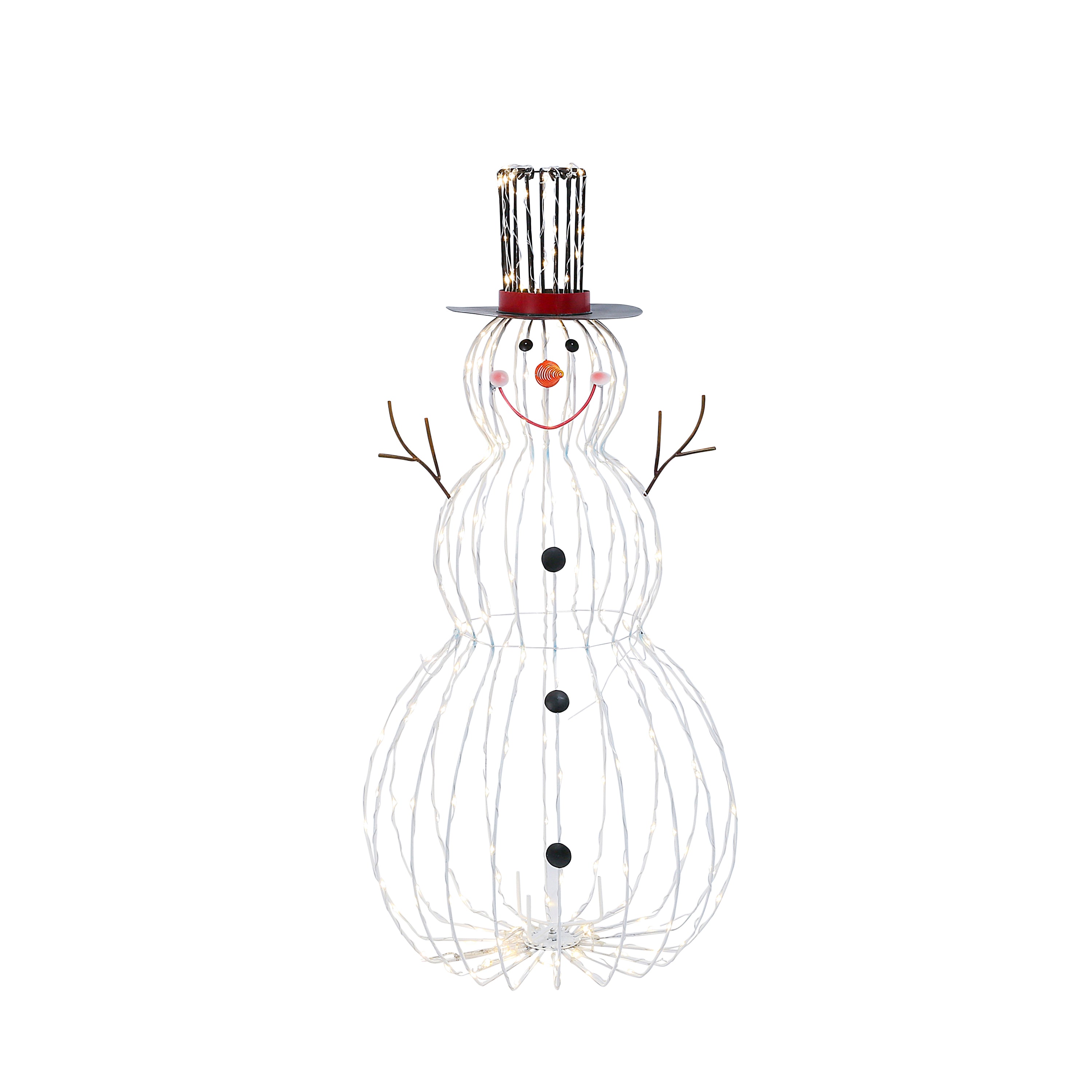 Jolly Wire LED Snowman, Christmas Holiday Outdoor Yard Decor